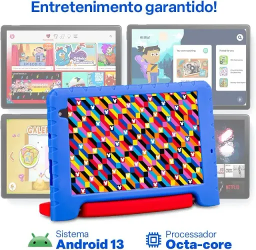 [Novo/Lacrado] Tablet Infantil Mickey 6GB RAM, 64GB, Tela 8", Octa-Core