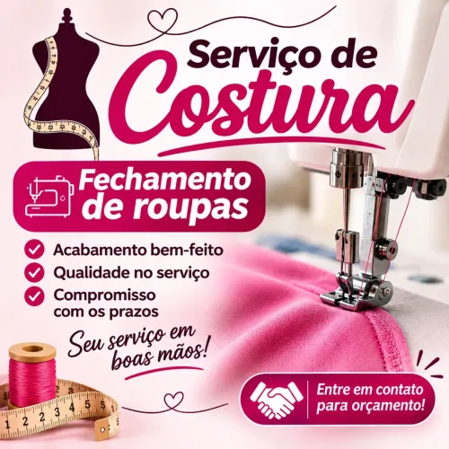 Serviço de Costura para Confecções e Empresas - Fechamento de Roupas