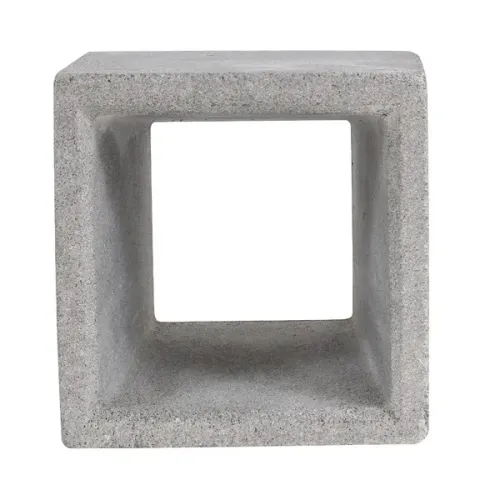 Cobogó de Concreto Natural 10x10cm Cinza Quadriculado