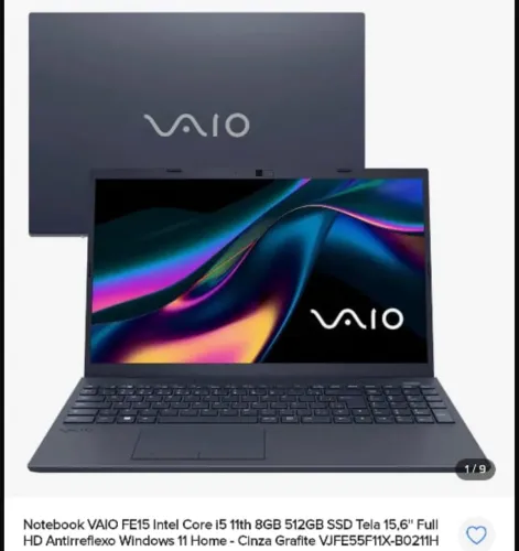 Notebook vaio FE15 core I5