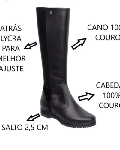 Bota Bottero cano alto preto