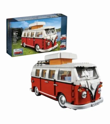 BLOCOS DE MONTAR VOLKSWAGEN KOMBI T1 CAMPER VAN 10220 1332 PEÇAS TIPO LEGO MARCA MEGA