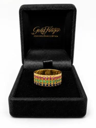 Meia aliança ouro 18k