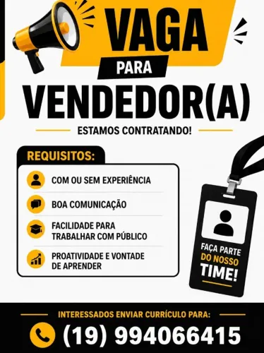 Vaga para Vendedor(a)