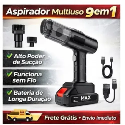 Achadinho da Shopee! Aspirador de Pó Sem Fio para Carro - Aspirador e Soprador Recarregáve