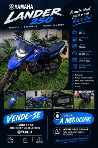 Yamaha XTZ 250 Lander 249cc/lander Blueflex 2021