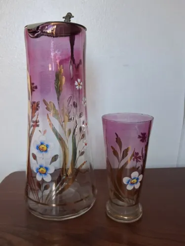 Vendo jarra e copo de vidro veneziano dos anos 50