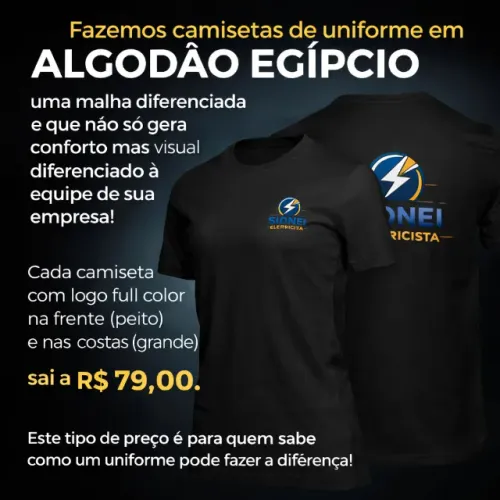 Uniforme que Impressiona:  5 Camisetas em Algodão Egípcio por Apenas R$ 79,00