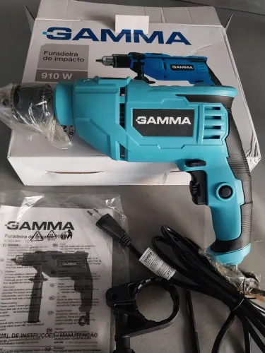 Furadeira e parafusadeira de impacto 127v 910w 13mm marca GAMMA nova sem uso 