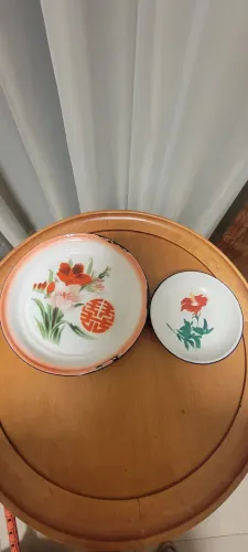 Pratos de Esmalte (Ágata) Bumper Harvest - Shanghai Factory - Original Anos 70.<br>