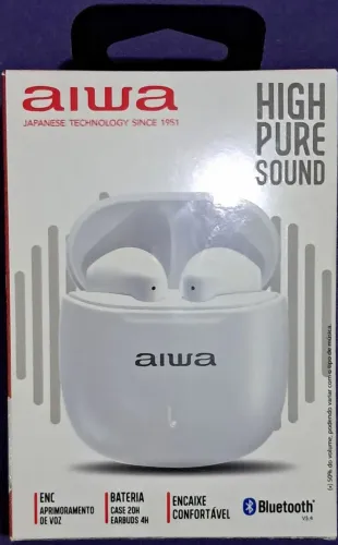 Fone de Ouvido Bluetooth Aiwa Original<br><br>Som de Qualidade: Com drivers de 13 mm e...