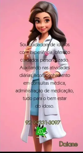 Cuidadora e acompanhante hospitalar profissional