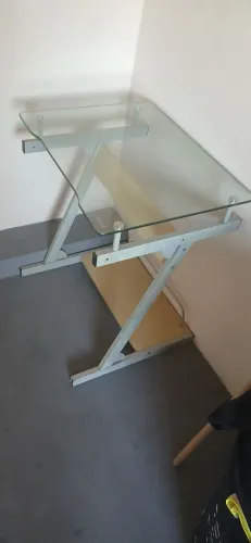 Mesa para Computador/Escritório com Tampo de Vidro