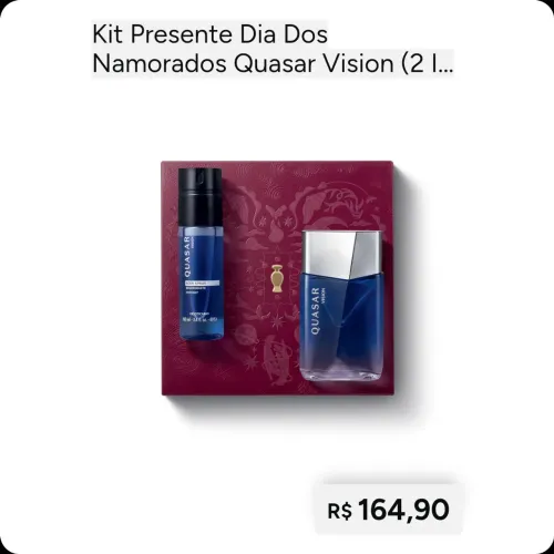 Kit perfume masculino quasar vison boticário
