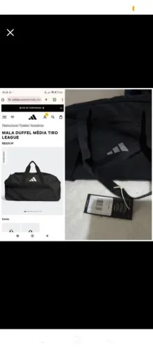 Mala Duffel Adidas Tiro Média 57L - Preta (Original)