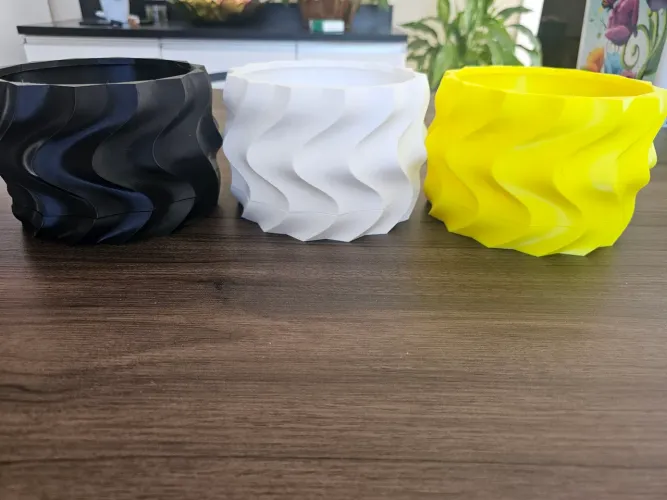 Jogo de 3 Vasos Decorativos Design Orgânico - Impressão 3D