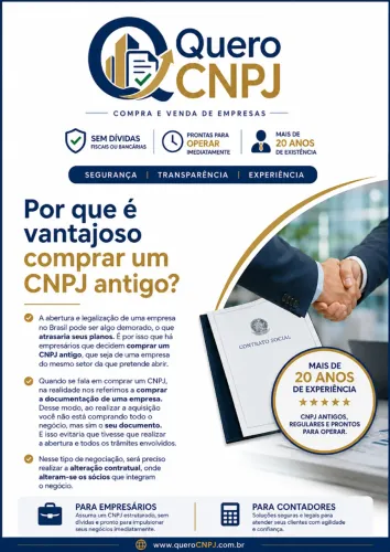 CNPJ ativo há mais de 25 anos - Só pague depois de Entregue