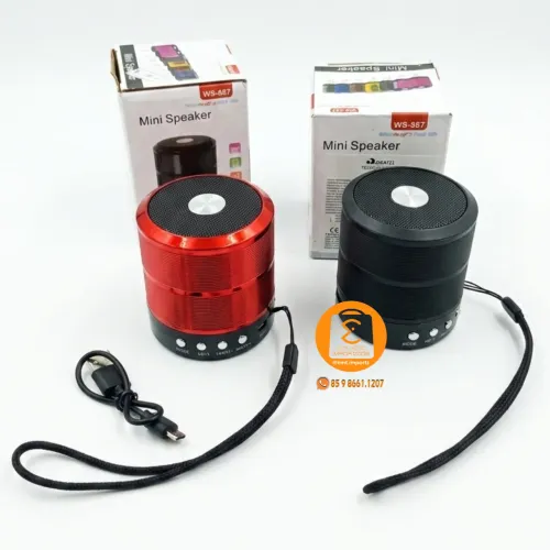 Mini Caixa Caixinha de Som Portátil Bluetooth com Rádio FM SD USB AUX