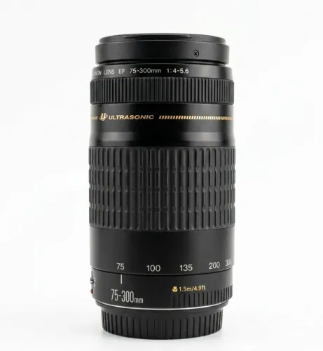 Teleobjetiva zoom Canon EF 75-300mm f/4-5.6 III USM preta.