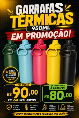 Garrafa térmica 950ml promoção