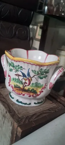 Vaso pintado a mão italiano reliquia