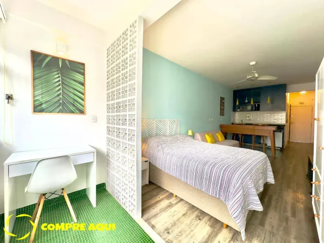 Consolação | Studio | mobiliado | Varanda | 35 m² | Fundos.