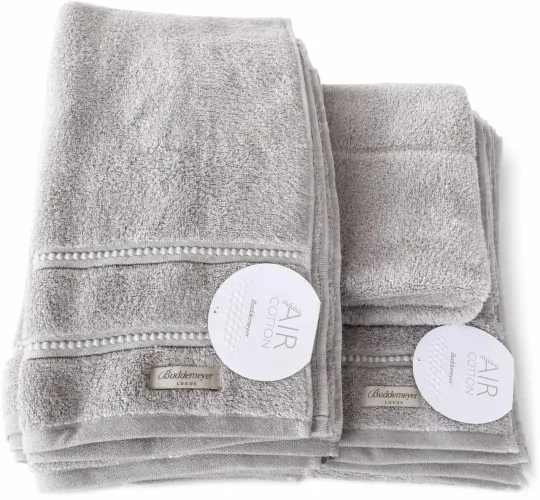 Jogo de toalhas cinza  - 06 peças - Air Cotton , Buddemeyer Luxus 