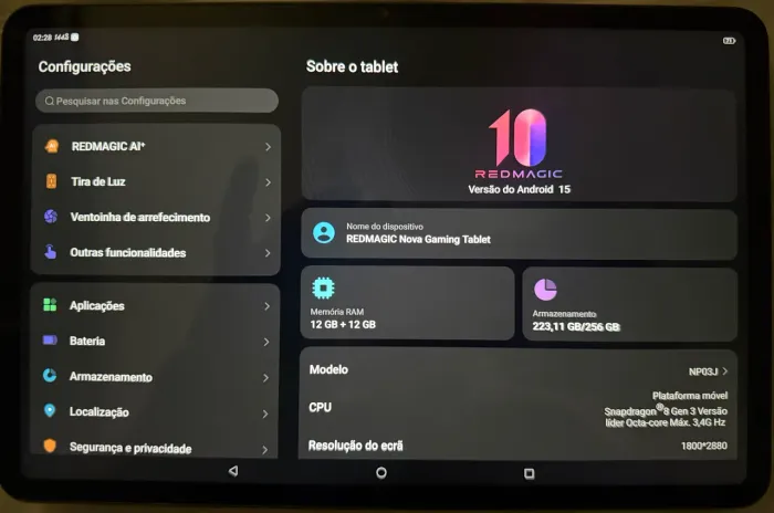 Tablet Gamer, REDMAGIC NOVA 256 12+12 144hz