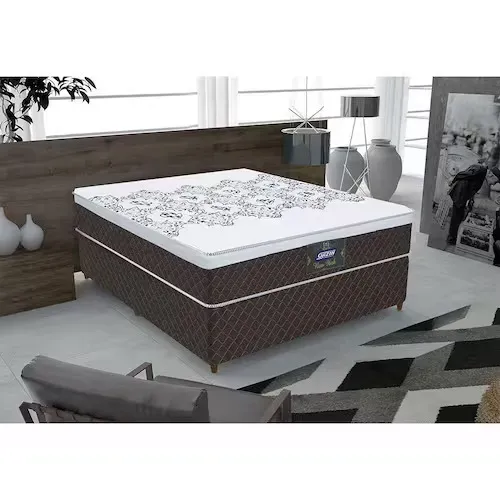 CONJUNTO CASAL GAZIN MOLAS ENSACADAS 1,38 NOVO COLCHAO + BASE