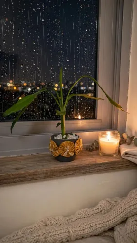 Vasinho de bambu decorado com fuxicos 