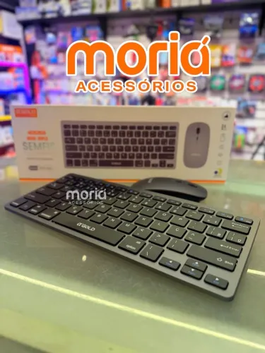 Kit Teclado e Mouse Sem Fio ?GOLD TCD-02A - Bluetooth + 2.4GHz<br>