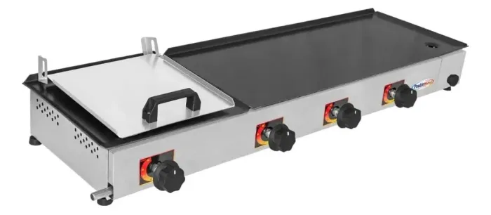 Fritadeira INOX, 1 metro x 30cm, NOVA, com garantia, coletor e prensa. Entrega GRÁTIS*
