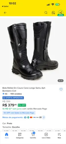 Bota bombeiro civil.