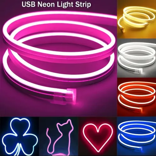 Mangueira de led Fita Neon LED 5m - Luz Decorativa para Quarto e Sala