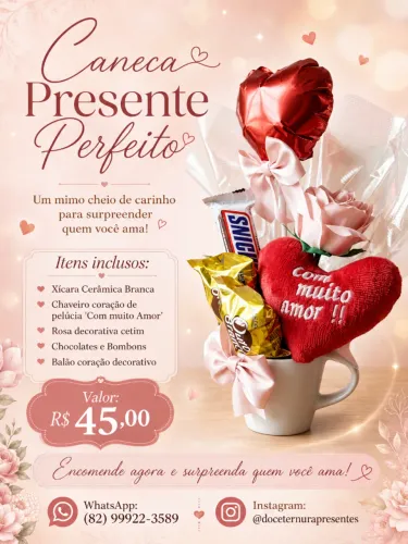 Caneca Presente Perfeito | Disponível mimo carinhoso