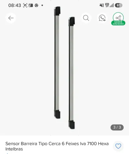 Sensor Barreira hexa intelbras 6 feixes