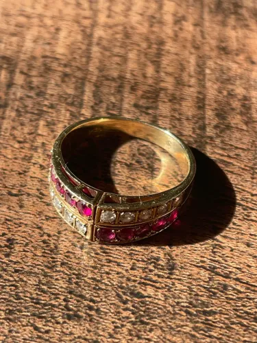 Anel Rubis e Diamantes