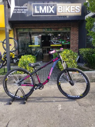 Bike HUPI Naja V9 Preto/Rosa com Selim DDK e Freio MT200 - R$ 3.700 à vista