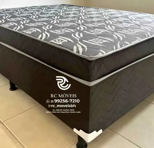 Cama box de casal com Molas Ensacadas OrthoBox 1.38x1.88 Completa | Entrega Disponivel