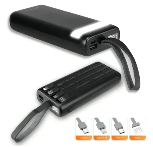 Powerbank 20000mah Carregador Portátil Rápido Com Lanterna