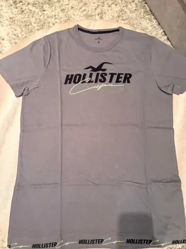 Camiseta Hollister masculina, tamanho L, 100% algodão