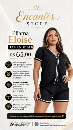 Pijama feminino | Pijama com botões