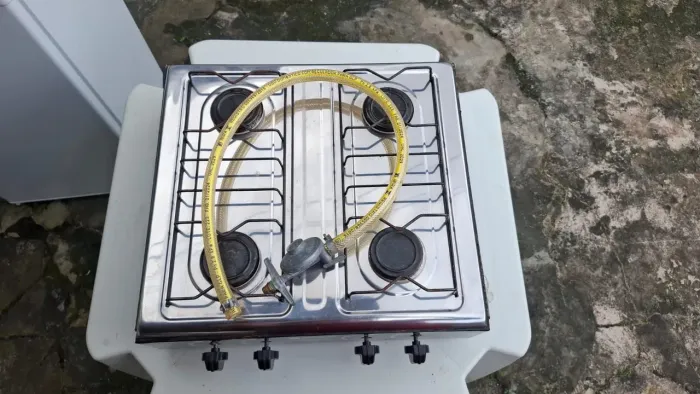 Fogão de Mesa / Cooktop Braslar Asiático 4 Bocas + Mangueira e Registro
