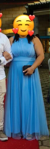 Vestido de festa azul serenity , usado somente 1 vez