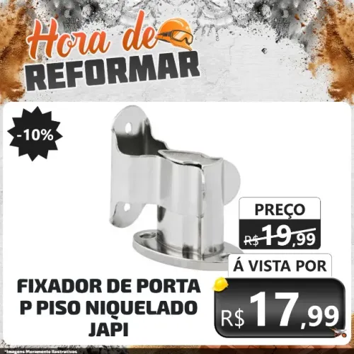 FIXADOR DE PORTA P/ PISO NIQUELADO JAPI