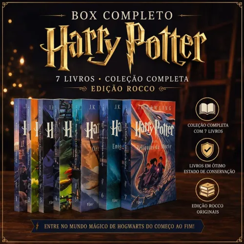 Coleção Completa Harry Potter (7 Livros - box) - Rocco - Excelente Estado