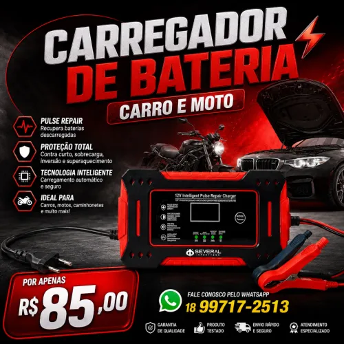Carregador de Bateria Carro e Moto!