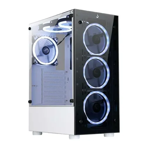 Gabinete Gamer Rise Mode Glass 06X Frost Mid Tower ATX Branco sem Fans