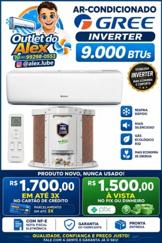 Ar condicionado GREE 9 mil btus - Novo