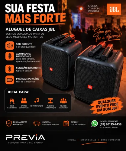 Aluguel de caixas JBL
